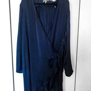 Missguided Dresses - Missguided Navy Wrap Tie Waist Shirt Dress - US 18 Missguided Dresses - Missguided Navy Wrap Tie Waist Shirt Dress - US 18